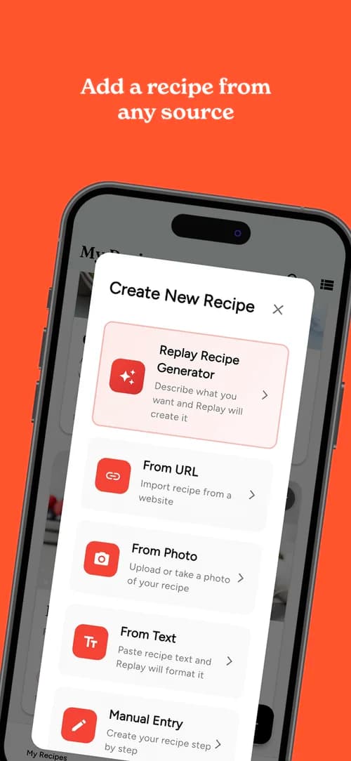 Add a recipe from any source
